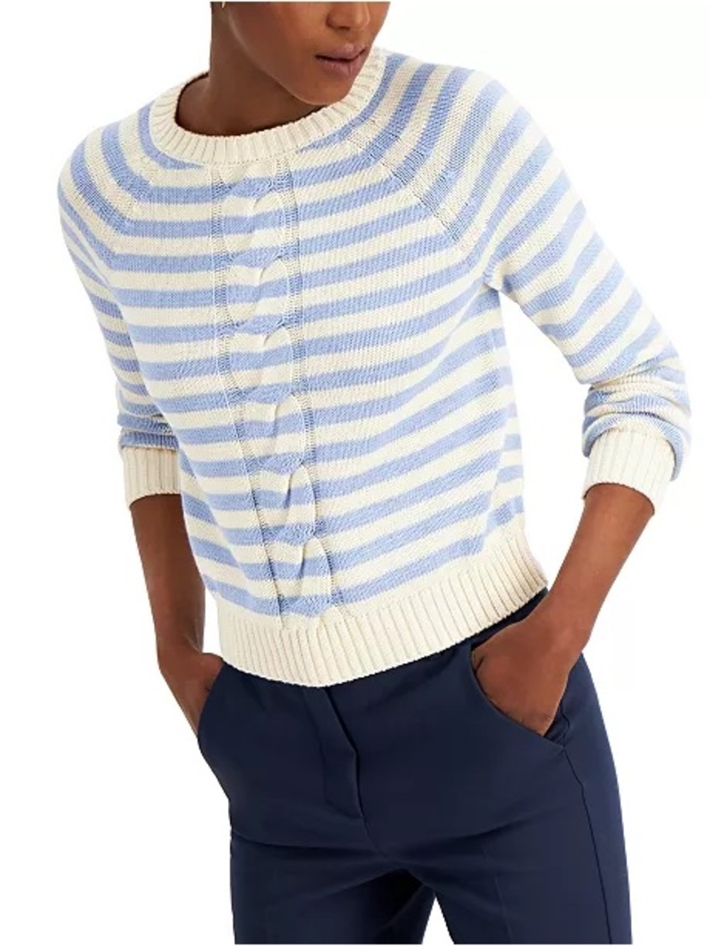 3625 Weekend Max Mara Cable-Knit Striped Sweater S/M